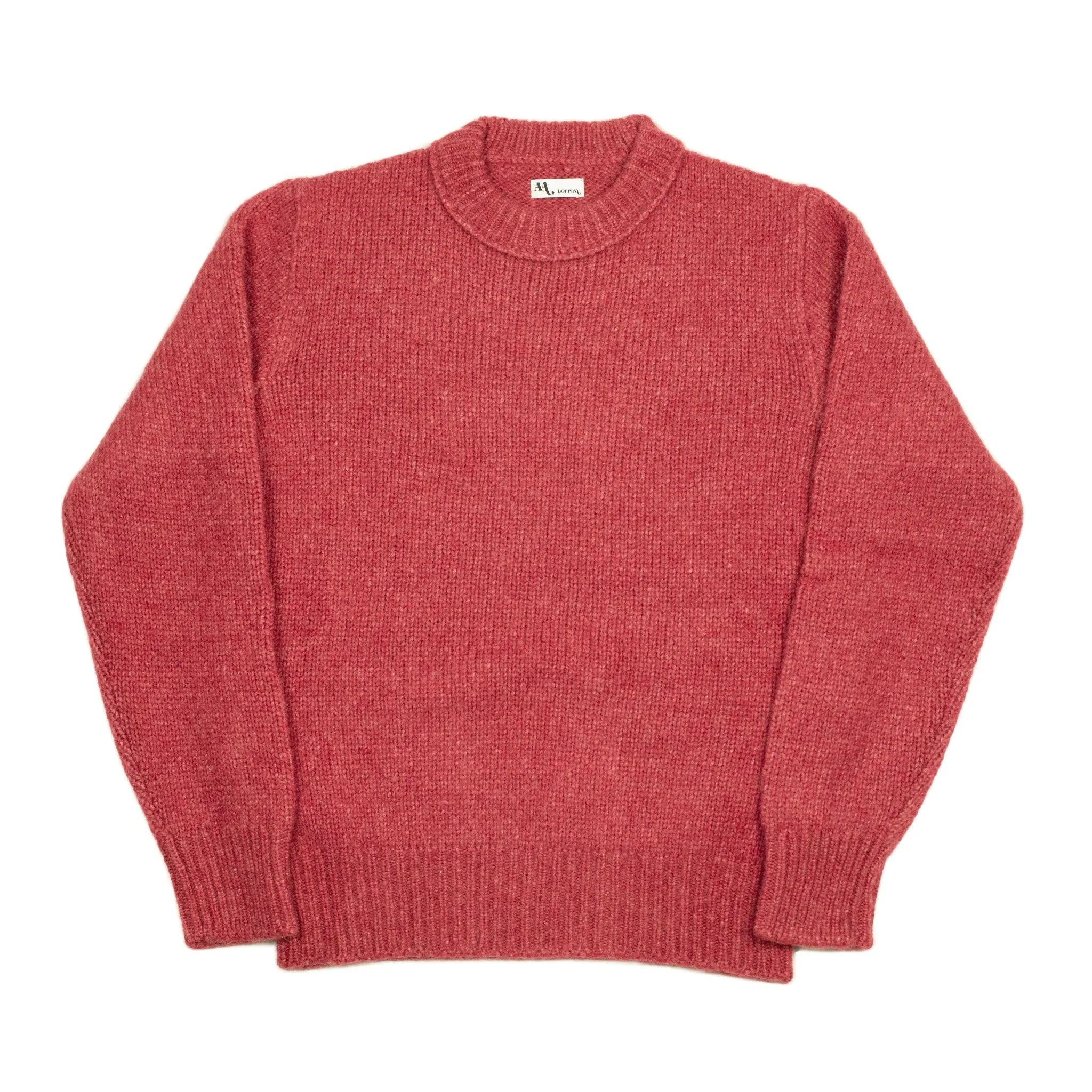 Aappio crewneck sweater in raspberry alpaca wool mix