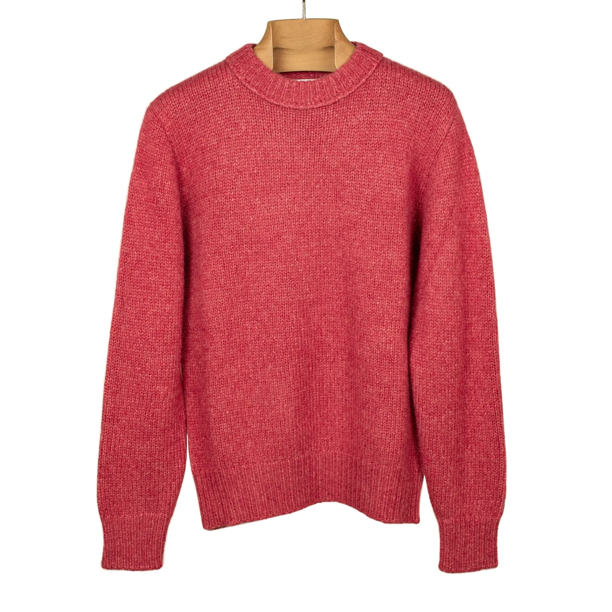 Aappio crewneck sweater in raspberry alpaca wool mix