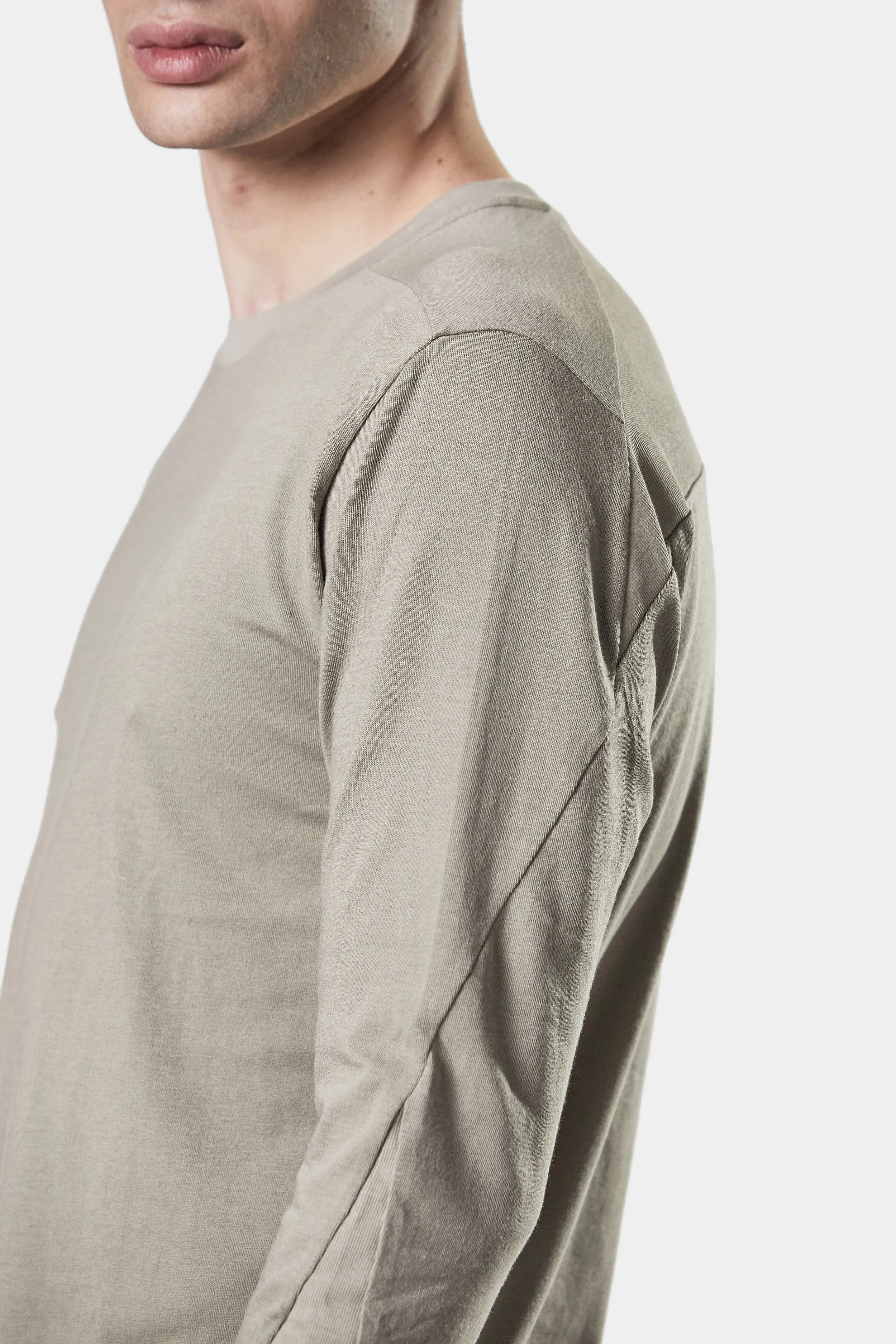 Contrast long sleeve t-shirt, Beige