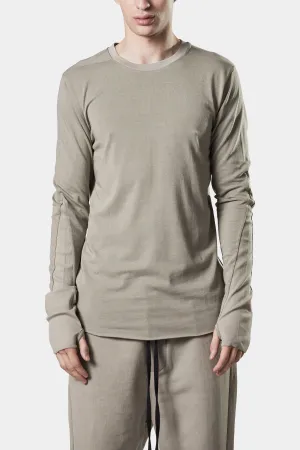 Contrast long sleeve t-shirt, Beige