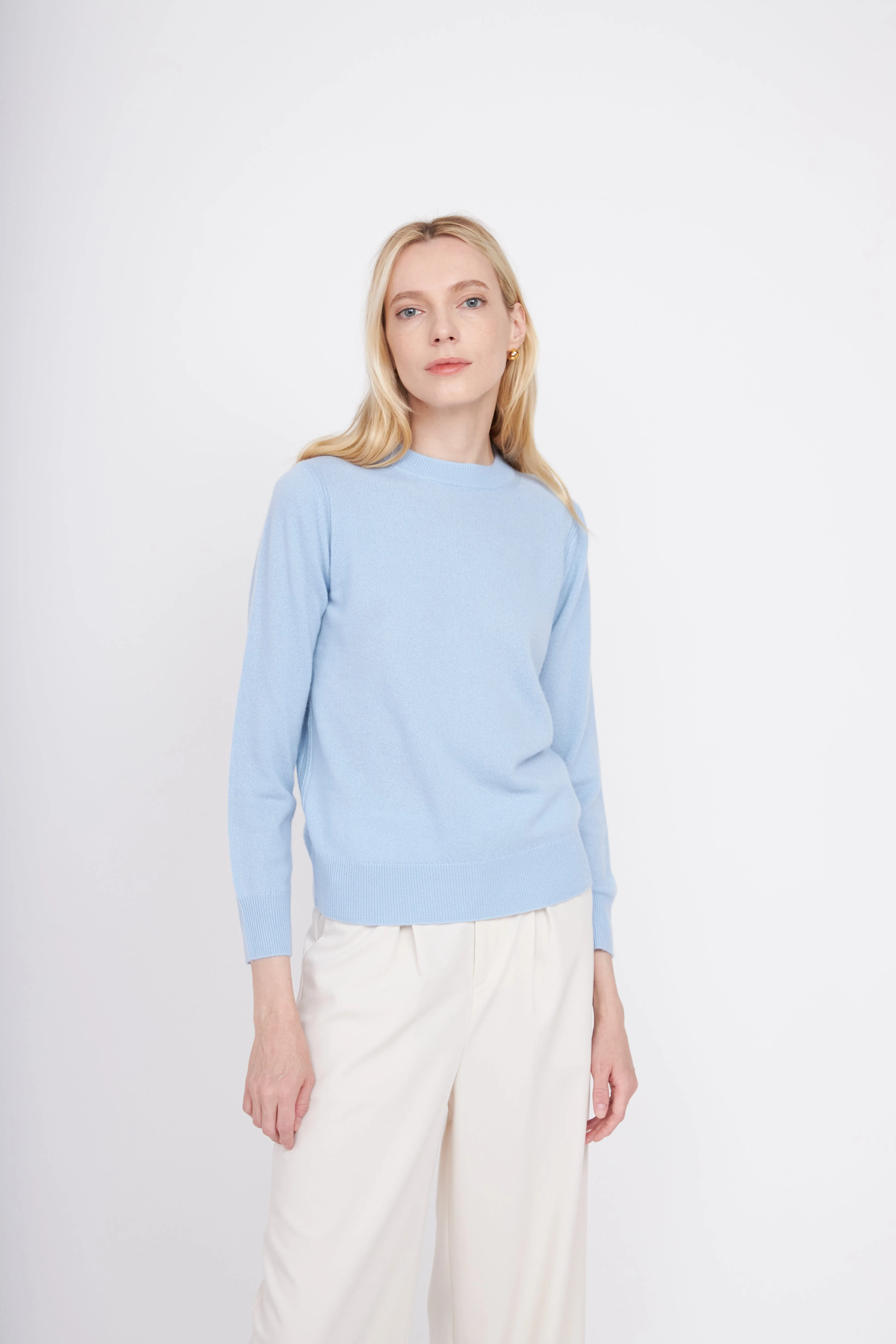 Crewneck Cashmere Sweater - Arctic Blue