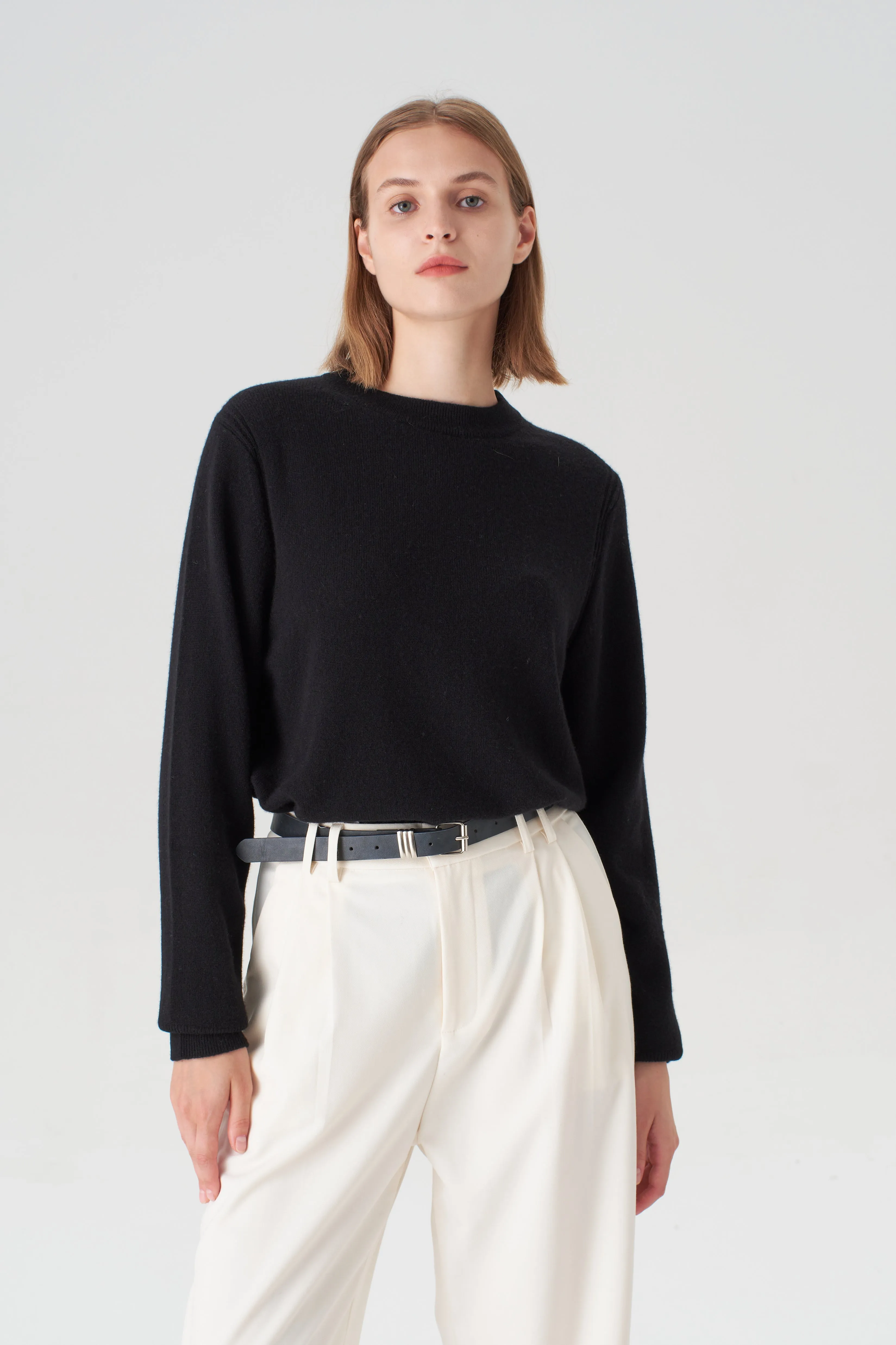 Crewneck Cashmere Sweater - Black