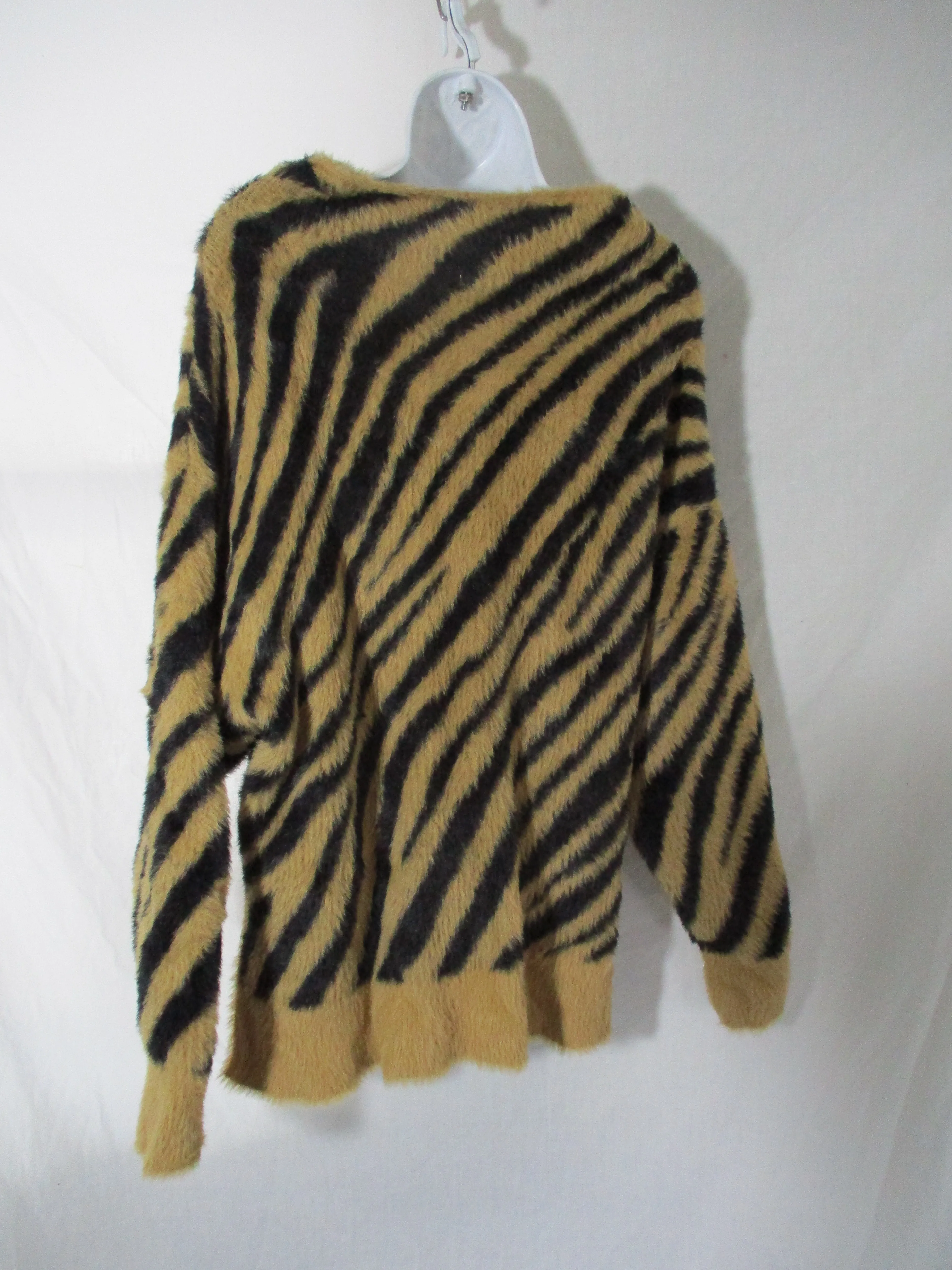 ENTHREAD TIGER ZEBRA STRIPE SWEATER Mockneck Pullover Top Boho XS Jungle Fashion