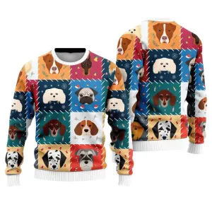 Funny Cartoon Dog Face Christmas Ugly Christmas Sweater For Men And Women, Gift For Christmas, Best Winter Christmas Outfit