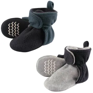 Hudson Baby Cozy Fleece Booties, Blue Gray