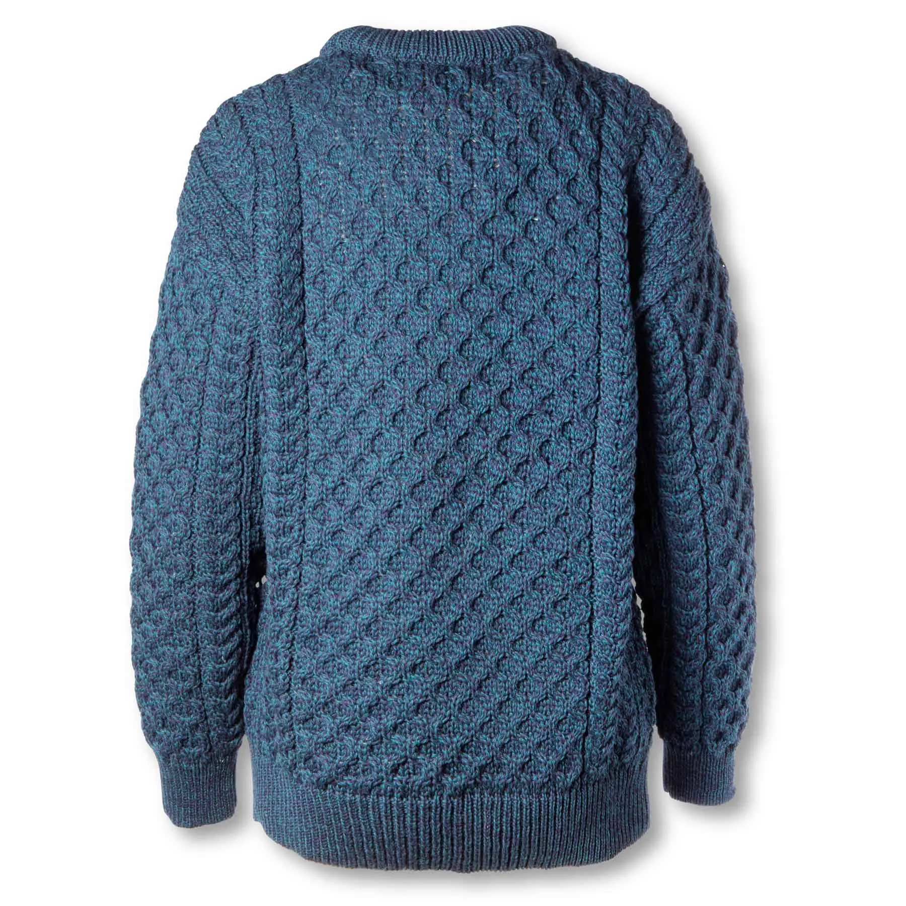 Cozy Womens Kildare Aran Knit Tunic Sweater - Elegant Blue