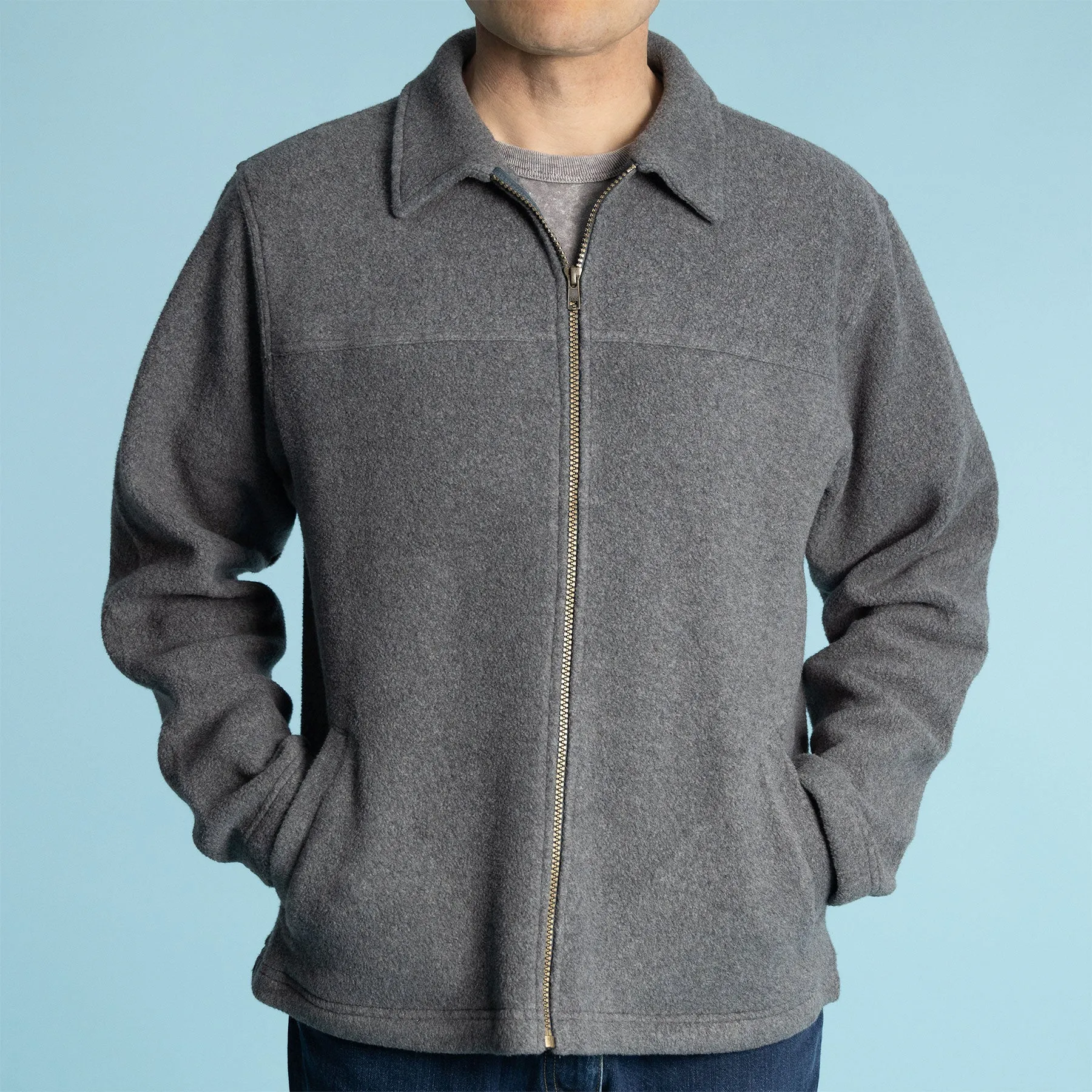 MAGIC MOUNTAIN 100% Organic Cotton Fleece Zippered Collar Jacket (Unisex)