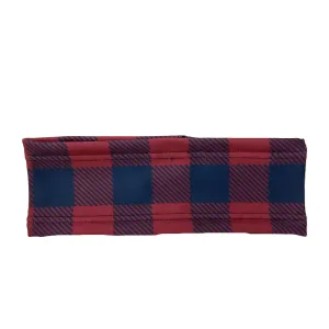 Maroon and Navy Buffalo Plaid Fleece Headband