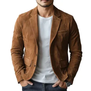 Men's Classic Casual Suede Slim Fit Blazer 94867885K