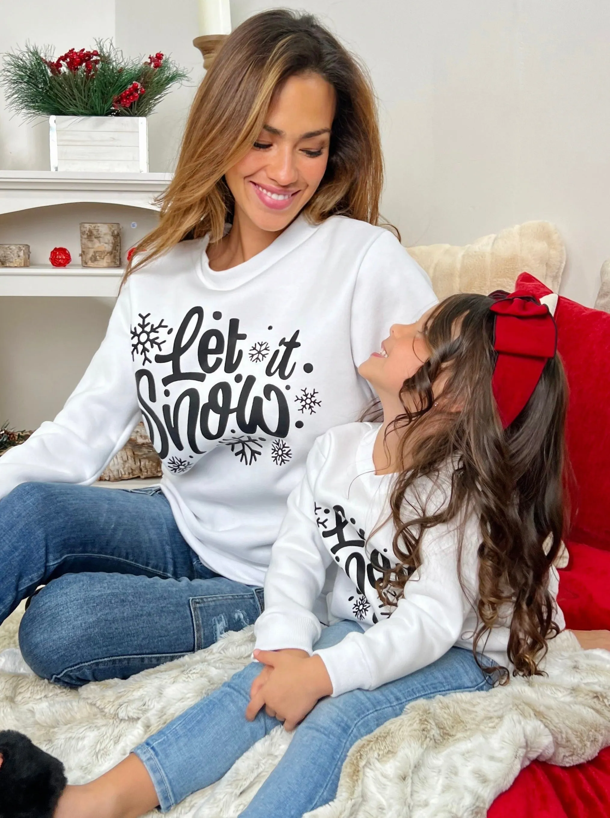 Mommy And Me Let It Snow Pullover Sweater