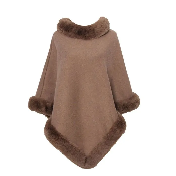 Poncho Fur Trim for Women