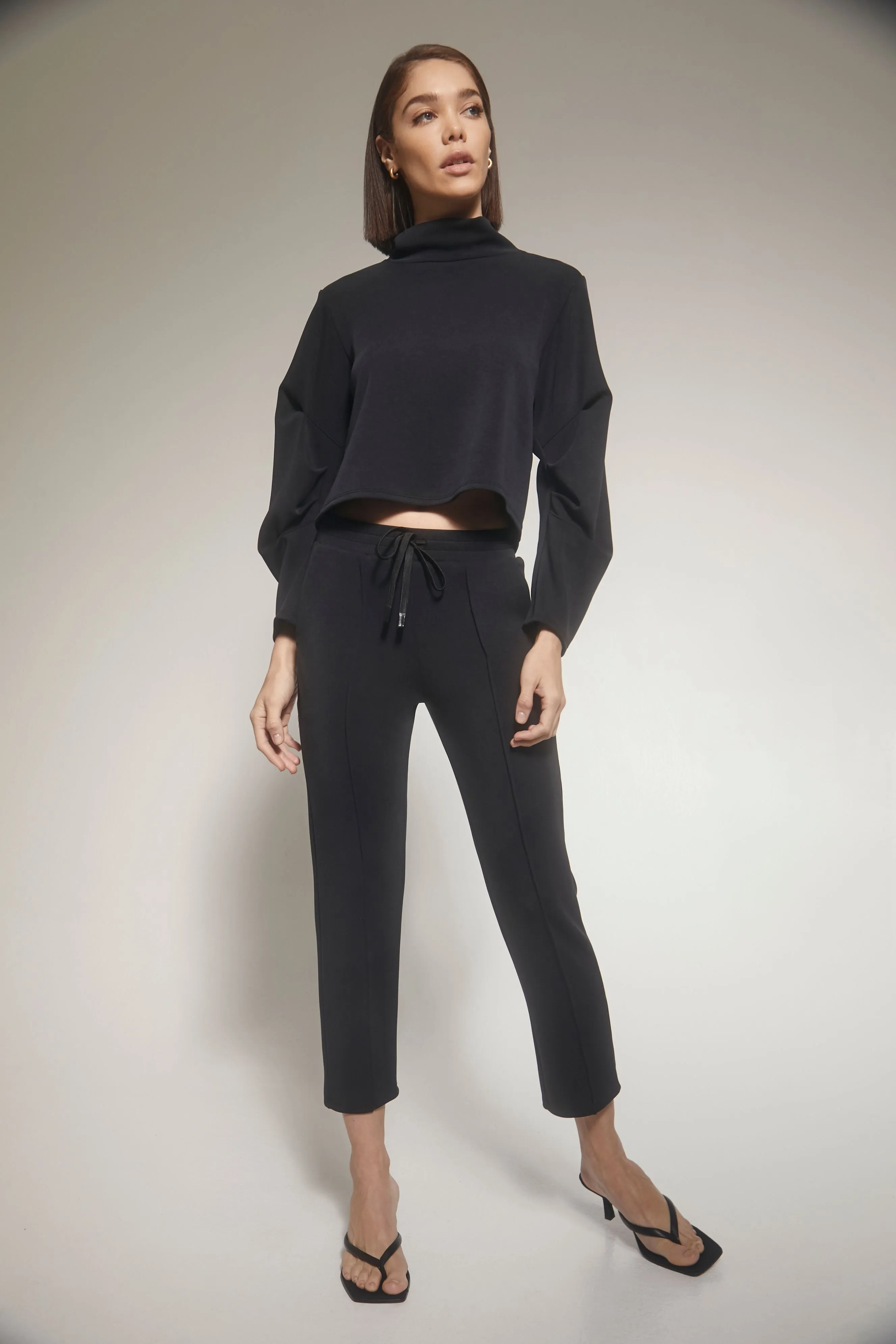 Puff Sleeve Turtleneck, Black