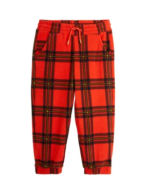 Red Check Fleece Joggers