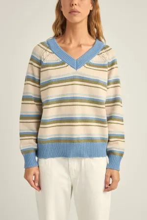 Rhythm Distant Shores Striped Sweater - BLUE STRIPE