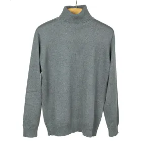 Rollneck sweater in grey superfine merino wool (restock)