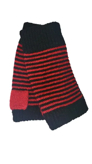 Striped Fingerless Mittens - G16