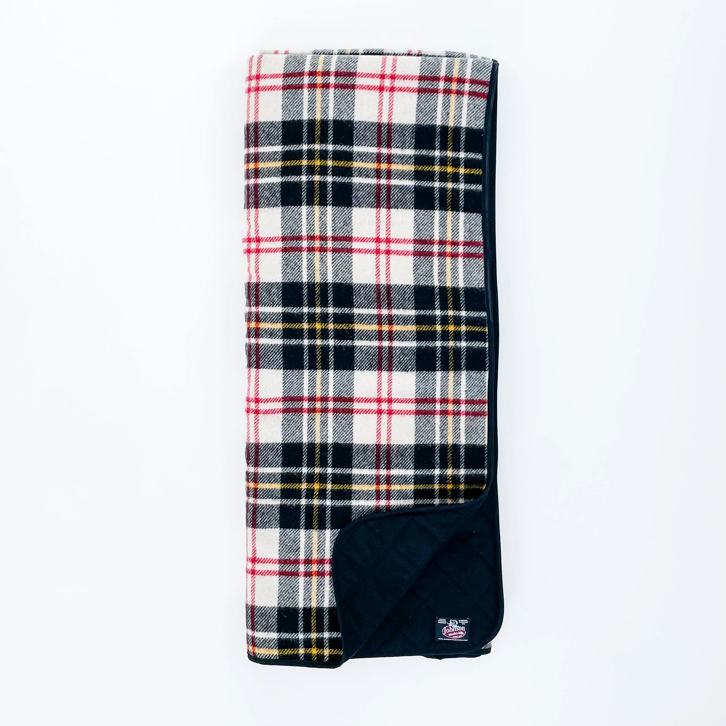 Wilderness Wool Throw Blanket - 85 - Black White Yellow Red Plaid