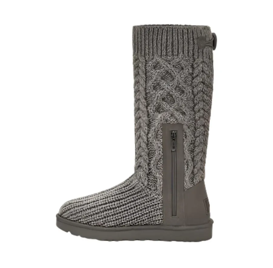 WOMEN'S UGG CLASSIC CARDI CABLED KNIT BOOT | GREY