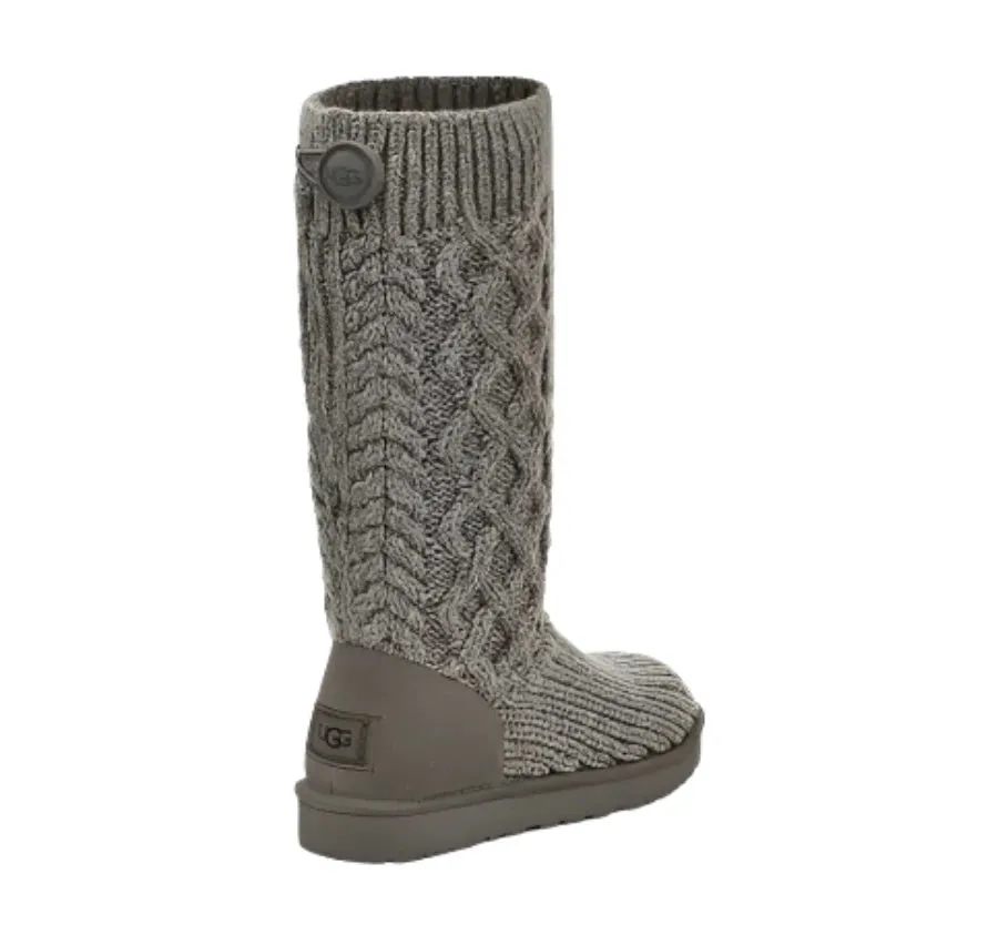 WOMEN'S UGG CLASSIC CARDI CABLED KNIT BOOT | GREY