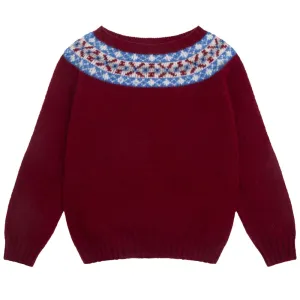 Wool Burgundy Fairisle Sweater