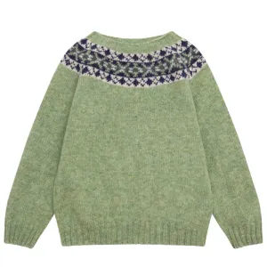 Wool Olive Fairisle Sweater